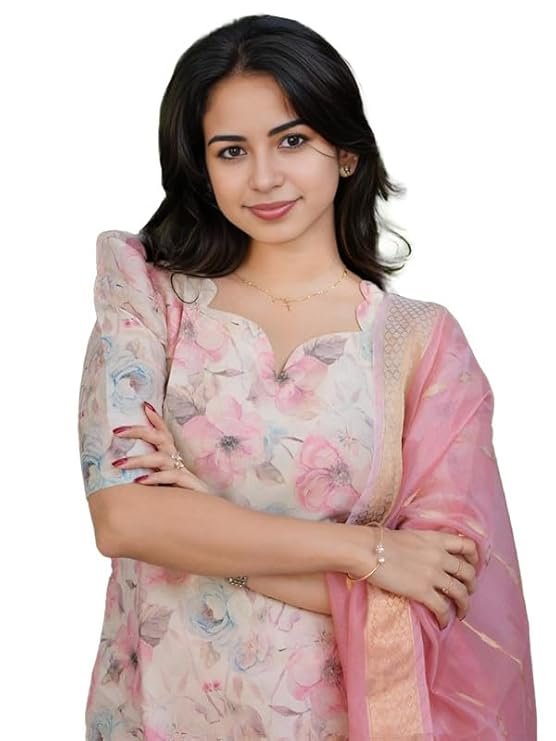 Women's Chanderi Stitched Printed Long Kurta Dupatta Sets for Women
