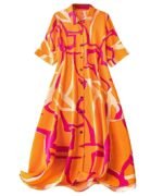 Women's A-Line Rayon Western Midi Party Dress