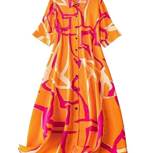 Women's A-Line Rayon Western Midi Party Dress