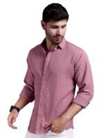 Men's Hexa Pattern Button Up Full Sleeve Shirt