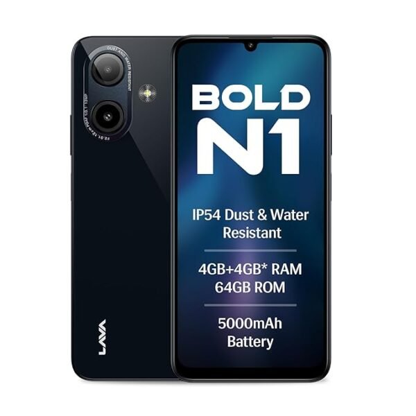 Lava Bold N1 (Radiant Black, 4 GB RAM, 64 GB Storage)