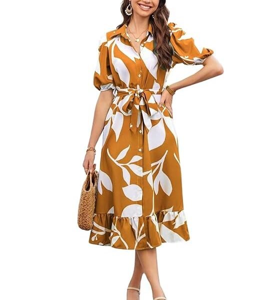 Rayon Fit and Flare Below The Knee One Piece Maxi Bodycon Dresses Midi Dress for Women