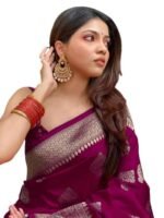 Women's Kanjivaram Art Silk Saree Soft Banarasi Style Sari With Blouse Piece