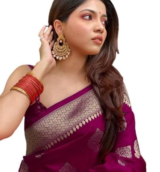 Women's Kanjivaram Art Silk Saree Soft Banarasi Style Sari With Blouse Piece