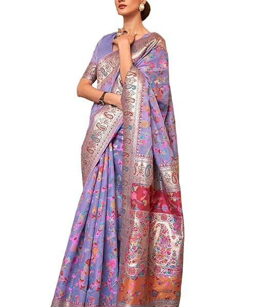 SGF11- Women's Kanjivaram Pure Soft Silk Handloom Saree Pure Golden Zari With Blouse Piece