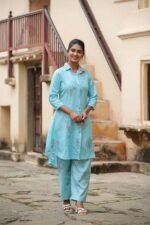 Cotton Kurta Set for Women – Printed Anarkali Kurta with Pants